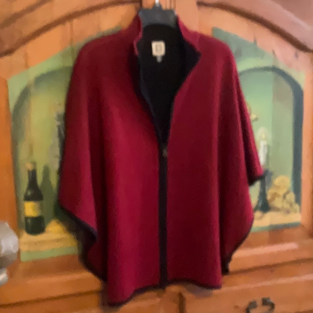 Anne Klein Zipper Front Poncho